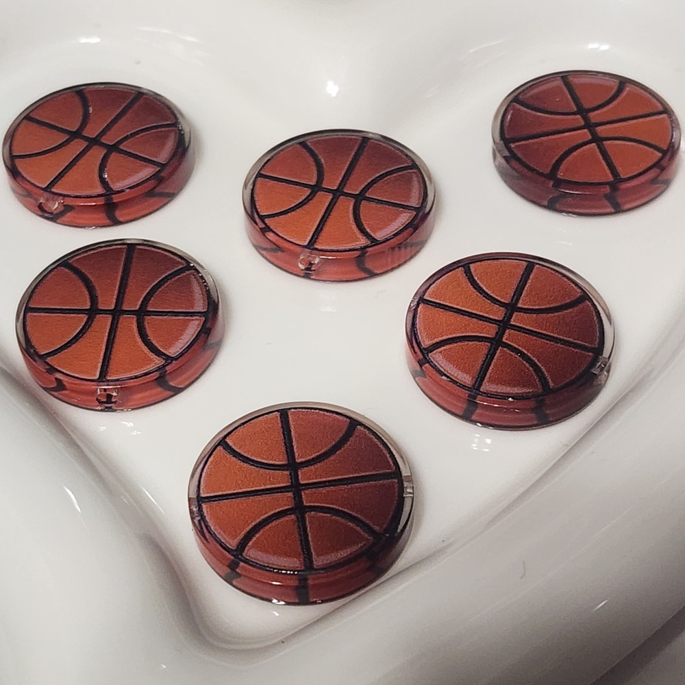Basketball Beads 2 Pcs Focal Bead Beaded Pen Jewelry Making Charms Acrylic